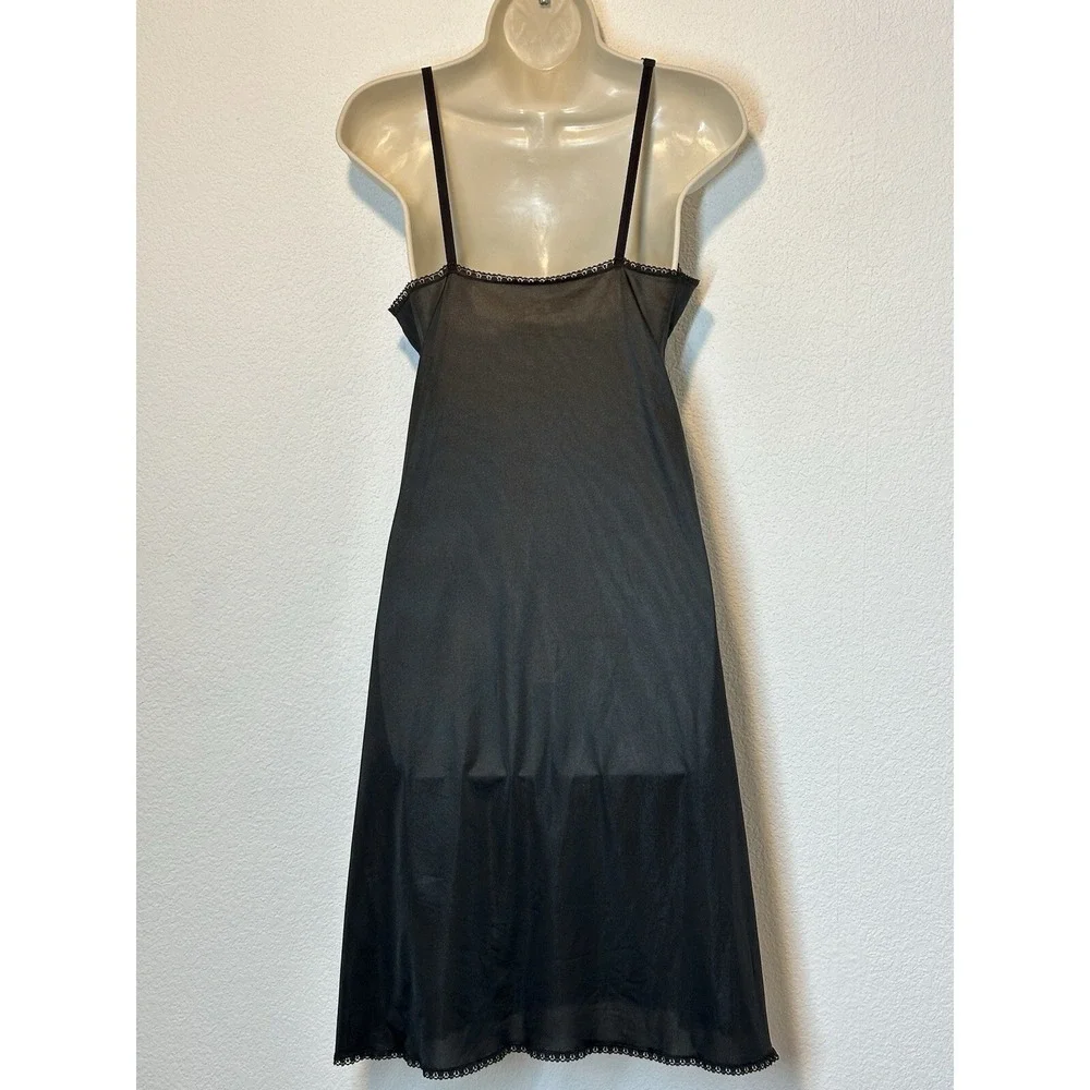Vintage Maidenform Black Full Slip‎ Dress Lace Accents Size 34 Pin Up